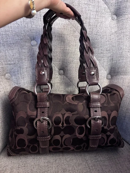 Coach Chelsea Optic Signature Satchel with Braided Handles❤️🤩‼️ - Picture 4 of 11